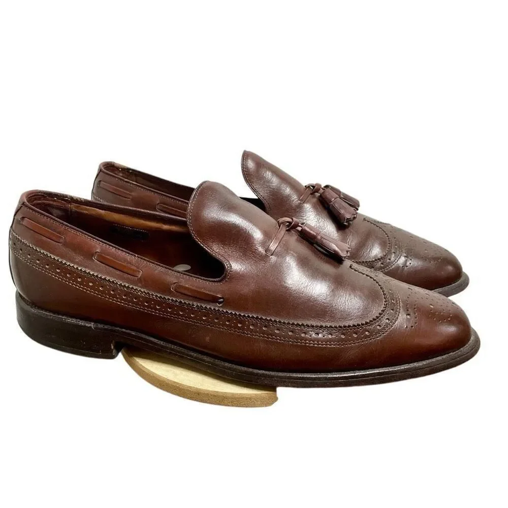 Allen Edmonds Tassel Loafer Brown Leather Slip On Mens 10 C 57998 Oxford Career